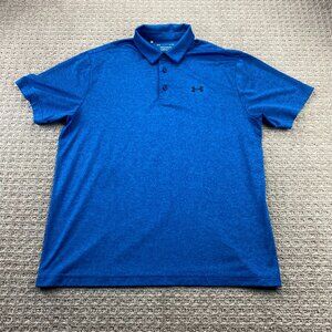 UNDER ARMOUR UA Golf Shirt Men Large Blue The Playoff Polo Loose Outdoor Golfer